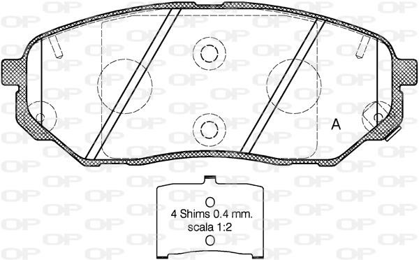 Open parts BPA166102 Brake Pad Set, disc brake BPA166102