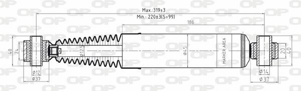 Open parts SAB8175.32 Rear oil and gas suspension shock absorber SAB817532