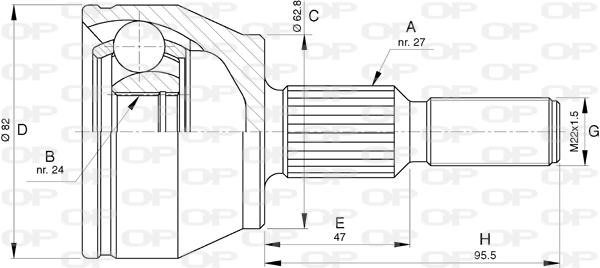 Open parts CVJ5792.10 Joint Kit, drive shaft CVJ579210