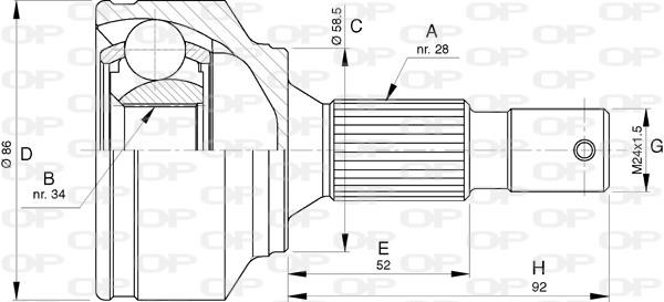Open parts CVJ5767.10 Joint Kit, drive shaft CVJ576710