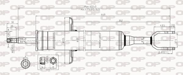 Open parts SAB8258.31 Front oil and gas suspension shock absorber SAB825831