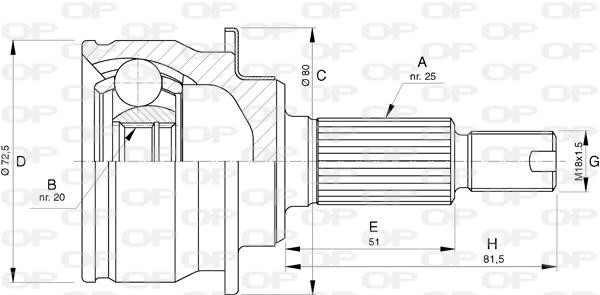 Open parts CVJ5748.10 Joint Kit, drive shaft CVJ574810