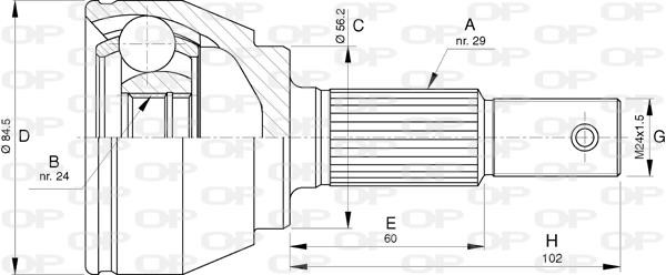 Open parts CVJ5787.10 Joint Kit, drive shaft CVJ578710