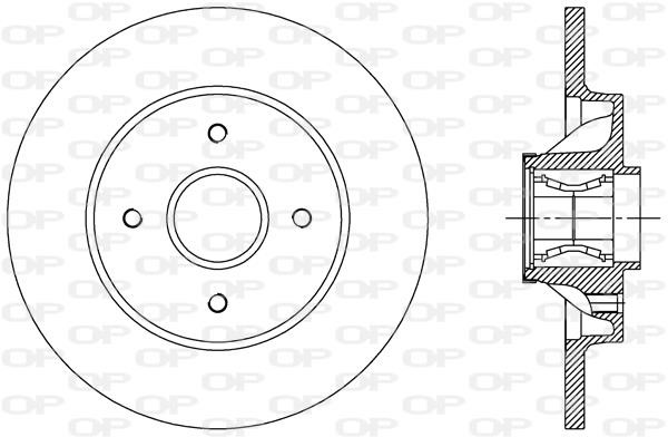 Open parts BDR2387.30 Rear brake disc, non-ventilated BDR238730