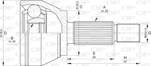 Open parts CVJ5757.10 Joint Kit, drive shaft CVJ575710