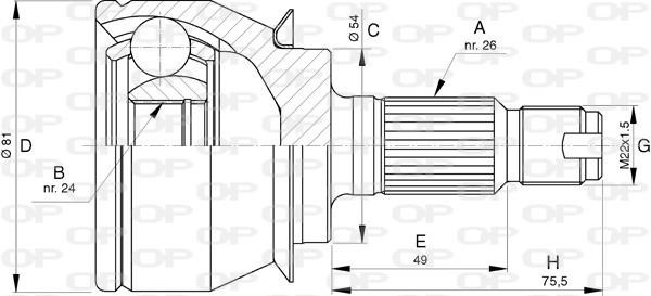 Open parts CVJ5736.10 Joint Kit, drive shaft CVJ573610