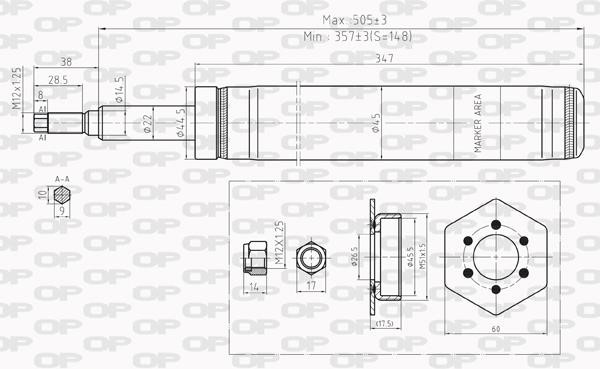 Open parts SAB8212.31 Front oil and gas suspension shock absorber SAB821231