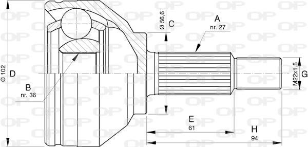 Open parts CVJ5740.10 Joint Kit, drive shaft CVJ574010