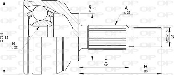 Open parts CVJ5763.10 Joint Kit, drive shaft CVJ576310