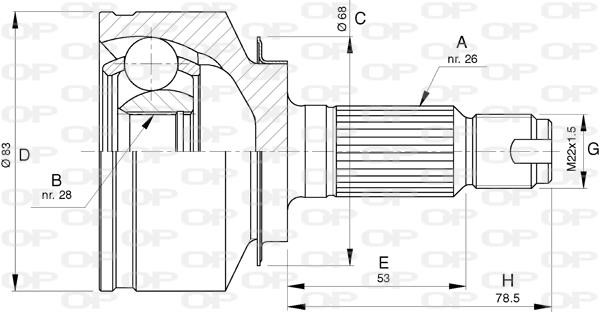 Open parts CVJ5776.10 Joint Kit, drive shaft CVJ577610