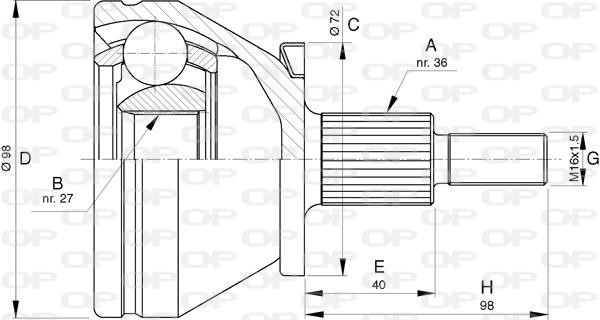 Open parts CVJ5753.10 Joint Kit, drive shaft CVJ575310