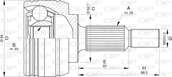 Open parts CVJ5794.10 Joint Kit, drive shaft CVJ579410