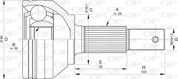 Open parts CVJ5754.10 Joint Kit, drive shaft CVJ575410