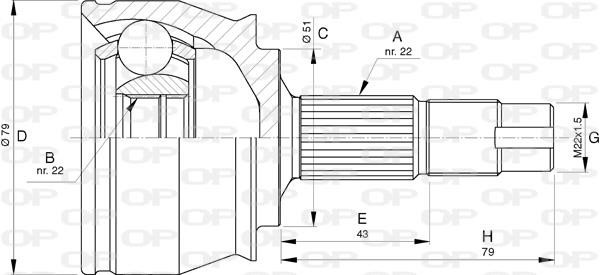 Open parts CVJ5742.10 Joint Kit, drive shaft CVJ574210