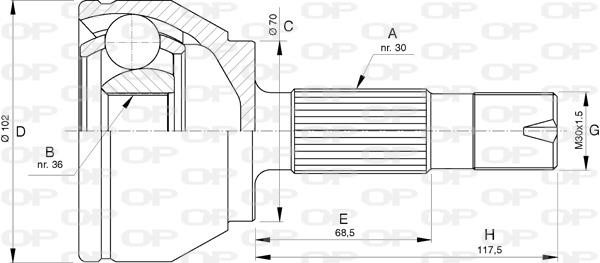 Open parts CVJ5731.10 Joint Kit, drive shaft CVJ573110