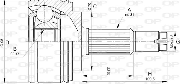 Open parts CVJ5769.10 Joint Kit, drive shaft CVJ576910
