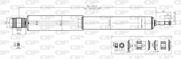 Open parts SAB8178.32 Rear oil and gas suspension shock absorber SAB817832