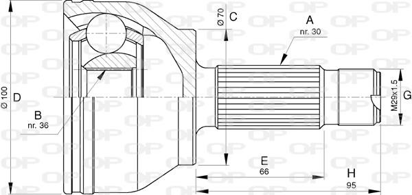 Open parts CVJ5781.10 Joint Kit, drive shaft CVJ578110
