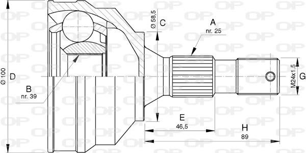 Open parts CVJ5747.10 Joint Kit, drive shaft CVJ574710