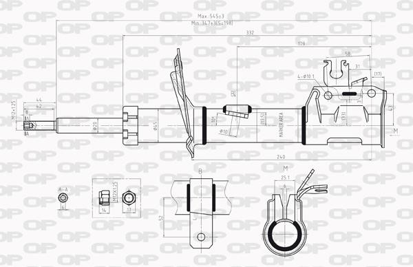 Open parts SAB8009.31 Front Left Gas Oil Suspension Shock Absorber SAB800931