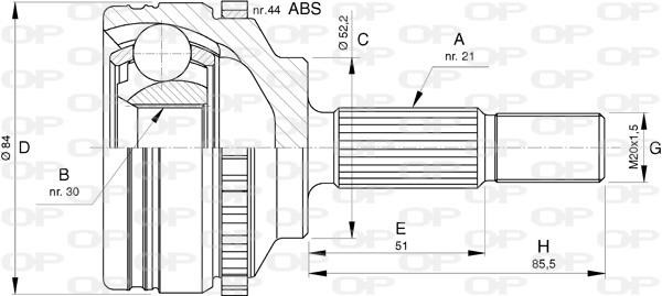 Open parts CVJ5743.10 Joint Kit, drive shaft CVJ574310