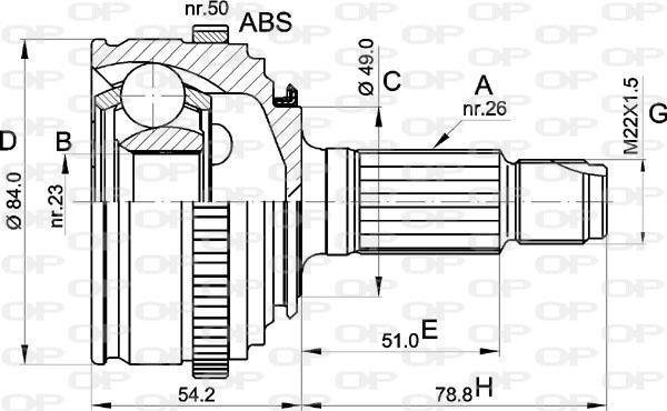 Open parts CVJ5236.10 Joint Kit, drive shaft CVJ523610