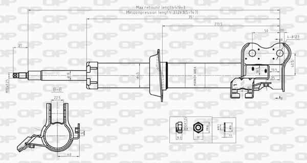 Open parts SAB8210.31 Front Left Gas Oil Suspension Shock Absorber SAB821031