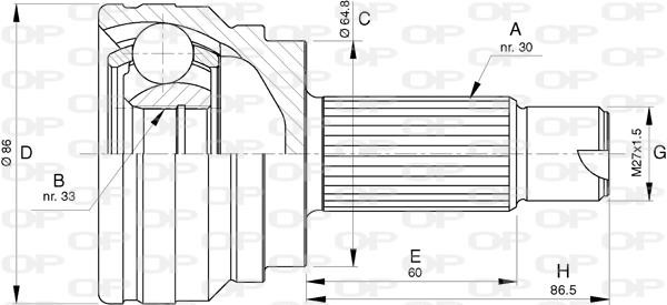 Open parts CVJ5784.10 Joint Kit, drive shaft CVJ578410