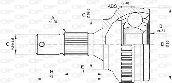 Open parts CVJ5830.10 Joint kit, drive shaft CVJ583010