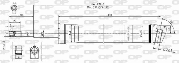Open parts SAB8354.31 Front oil and gas suspension shock absorber SAB835431