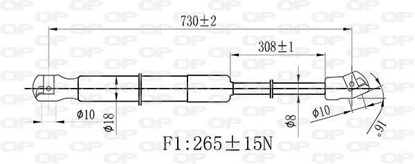 Open parts GSR6463.01 Gas hood spring GSR646301