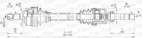 Open parts DRS6456.00 Drive shaft DRS645600