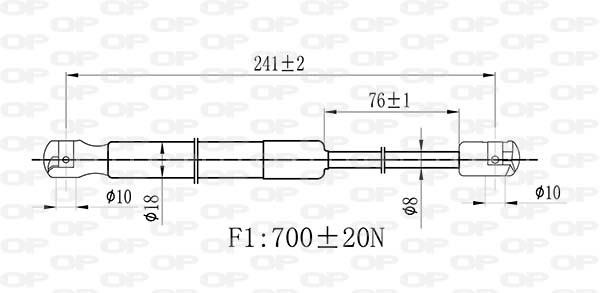 Open parts GSR6525.00 Gas hood spring GSR652500