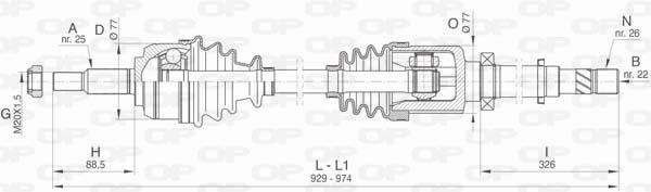 Open parts DRS6477.00 Drive shaft DRS647700