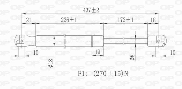 Open parts GSR6093.00 Gas hood spring GSR609300