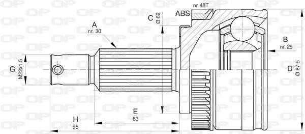 Open parts CVJ5800.10 Joint kit, drive shaft CVJ580010