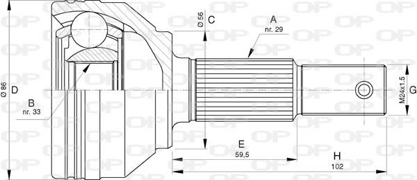 Open parts CVJ5755.10 Joint Kit, drive shaft CVJ575510