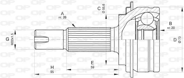 Open parts CVJ5818.10 Joint kit, drive shaft CVJ581810