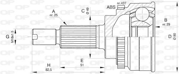 Open parts CVJ5797.10 Joint kit, drive shaft CVJ579710