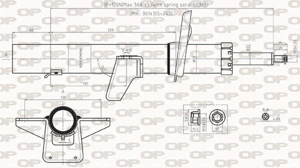 Open parts SAB8535.32 Rear oil and gas suspension shock absorber SAB853532