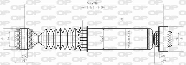 Open parts SAB8420.12 Rear oil shock absorber SAB842012
