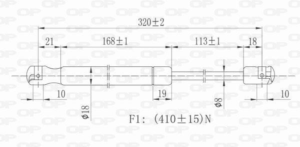 Open parts GSR6090.00 Gas hood spring GSR609000