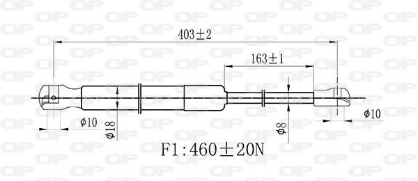 Open parts GSR6462.10 Gas hood spring GSR646210