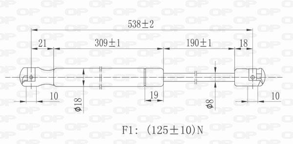 Open parts GSR6118.00 Gas hood spring GSR611800