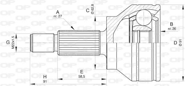 Open parts CVJ5804.10 Joint kit, drive shaft CVJ580410