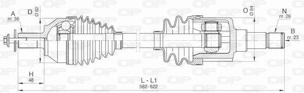 Open parts DRS6427.00 Drive shaft DRS642700