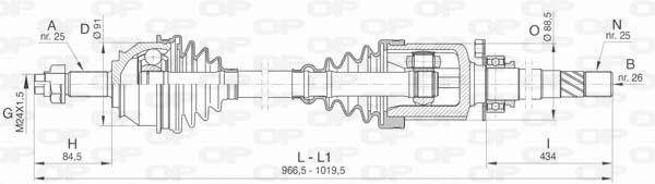 Open parts DRS6470.00 Drive shaft DRS647000