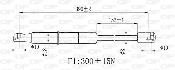 Open parts GSR6464.00 Gas hood spring GSR646400