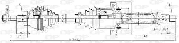 Open parts DRS6431.00 Drive shaft DRS643100