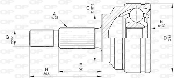 Open parts CVJ5808.10 Joint kit, drive shaft CVJ580810